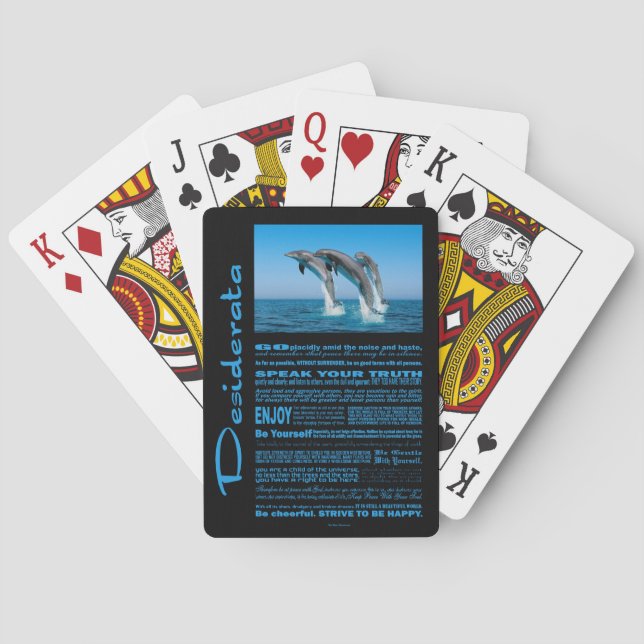 Desiderata Poem Up Up Up Dolphins Poker Cards (Back)
