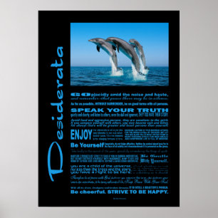 Desiderata Poem Up Up Up Dolphins Poster