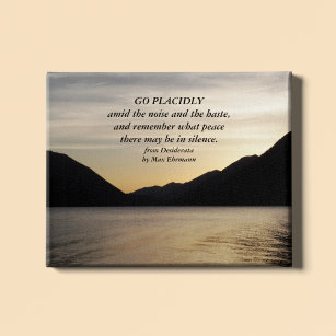 Desiderata Poem Verse Lake Sunset Canvas Print