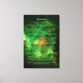Desiderata Poem - Wreath Nebula, Milky Way Canvas Print