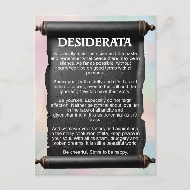 Desiderata Postcard (Front)