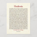 Desiderata Postcard