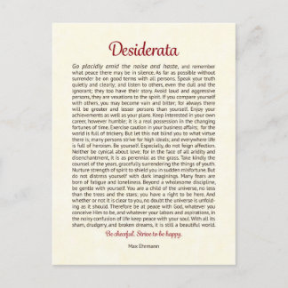 Desiderata Postcard