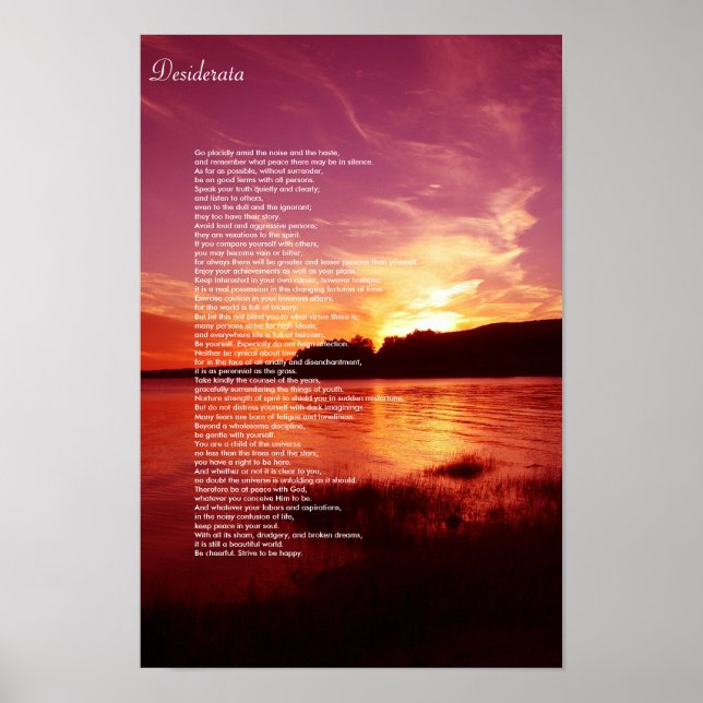 Desiderata Poster (Front)