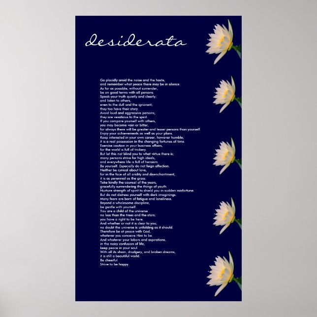 Desiderata ~ Poster (Front)