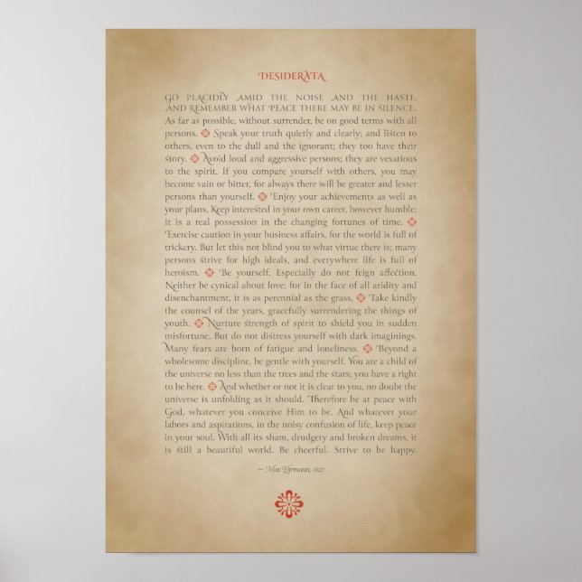 Desiderata poster (Front)