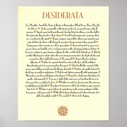 DESIDERATA POSTER | Zazzle.com