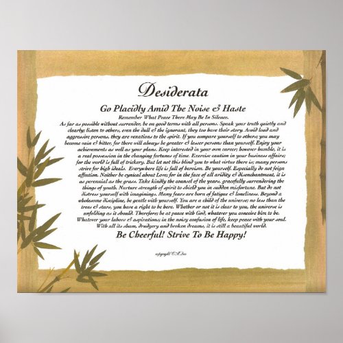 Desiderata Poster 11x14  other sizes too