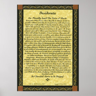 DESIDERATA Poster by Max Ehrmann