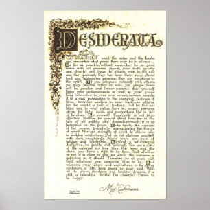 DESIDERATA Poster by Max Ehrmann - Antique Scroll