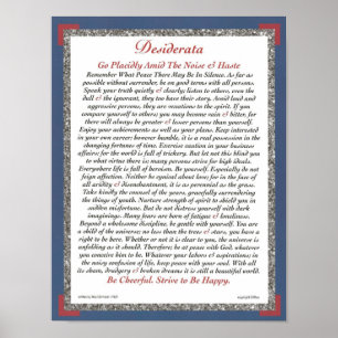 DESIDERATA Poster by Max Ehrmann-Executive