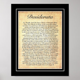 DESIDERATA Poster by Max Ehrmann=Fossil