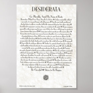 DESIDERATA Poster by Max Ehrmann MANY SIZES