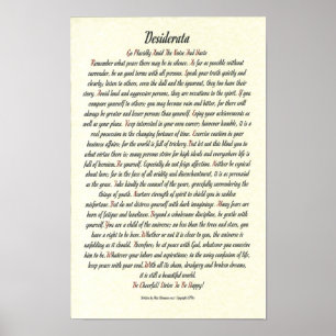 DESIDERATA Poster by Max Ehrmann - Romanesque