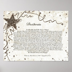 DESIDERATA Poster by Max Ehrmann-Shining Star