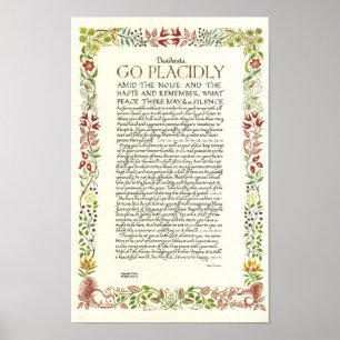DESIDERATA Poster by Max Ehrmann - Wildflowers