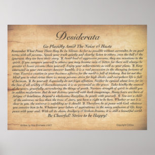 DESIDERATA Poster-Max Ehrmann-Embossed Wood Plank Poster