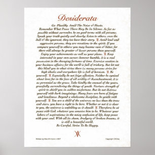 DESIDERATA Poster Max Ehrmann MANY SIZES
