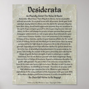 DESIDERATA Poster Max Ehrmann-Medieval Calligraphy