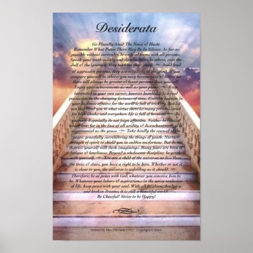 DESIDERATA Poster on Stairway To Heaven