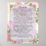 Desiderata, Prose Floral  &quot;desired Things&quot; By Max Poster at Zazzle