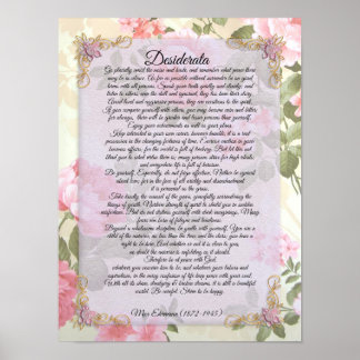 Desiderata, prose floral "desired things" by Max Poster
