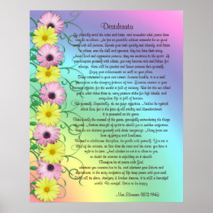 Desiderata prose rainbow colors poster