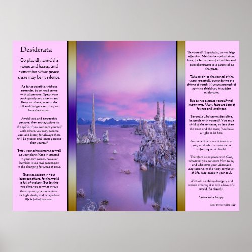 Desiderata Purple Ocean Posters