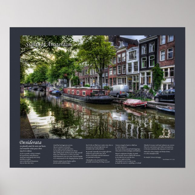 Desiderata - Quiet Canal Scene, Amsterdam Poster (Front)