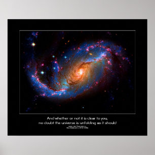 Desiderata quote - Barred Spiral Galaxy NGC 1672 Poster