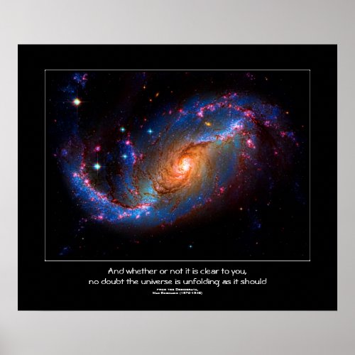 Desiderata quote _ Barred Spiral Galaxy NGC 1672 Poster