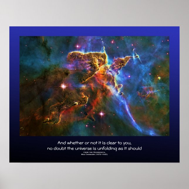 Desiderata quote - Carina Nebula Gas Cloud Poster (Front)