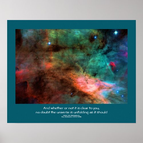 Desiderata quote _ Center of The Swan Nebula Poster