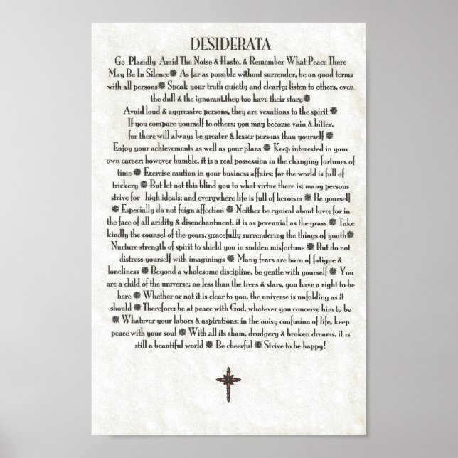 DESIDERATA Red Cross Poster (Front)