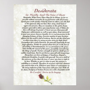 DESIDERATA Red Rosie Poster