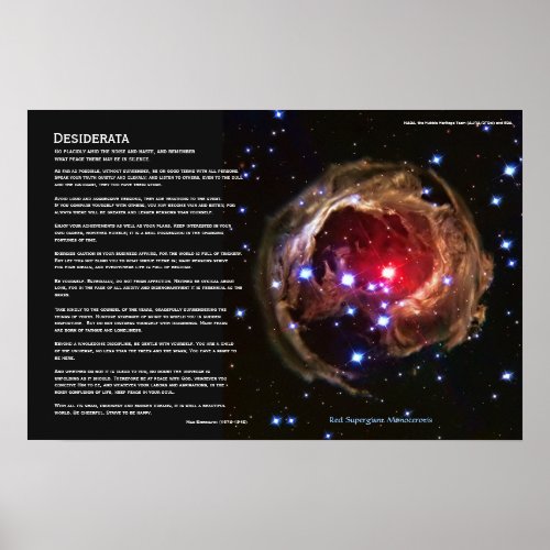Desiderata _ Red Supergiant Star V838 Monocerotis Poster