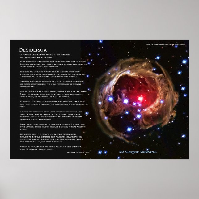 Desiderata - Red Supergiant Star V838 Monocerotis Poster (Front)