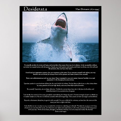 Desiderata shark jumping Posters