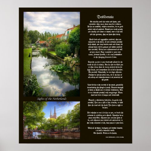 Desiderata _ Sights of the Netherlands Poster