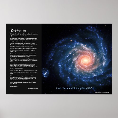 Desiderata Spiral galaxy NGC1232 and Little Theta Poster