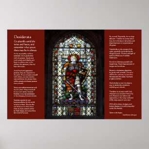 Desiderata, St George, Dragon stained glass window Poster