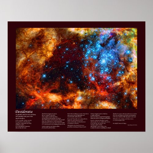 Desiderata _ Stellar Nursery in Tarantula Nebula Poster