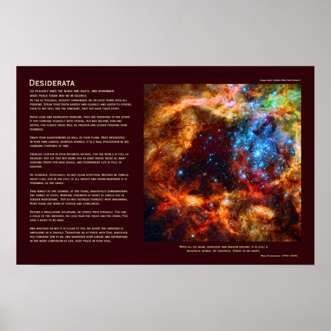 Desiderata - Stellar Nursery in Tarantula Nebula Poster (Front)