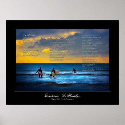 Desiderata _Surfing At Sundown gallery style Poster