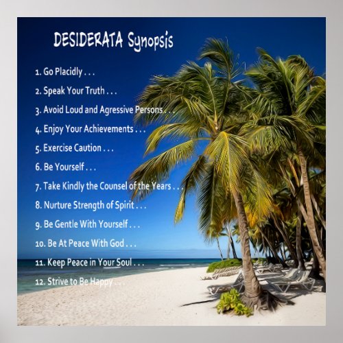 DESIDERATA Synopsis _ Lounging Under the Palms Poster