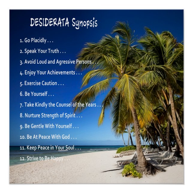 DESIDERATA Synopsis - Lounging Under the Palms Poster (Front)