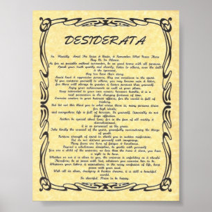 DESIDERATA Tattoo-Aged Sun Parchment Poster