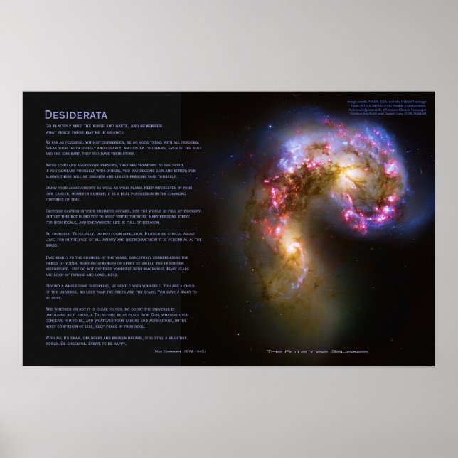 Desiderata - The Antennae Galaxies Poster (Front)
