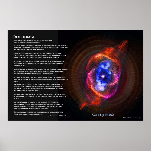 Desiderata _ The Cats Eye Nebula Poster