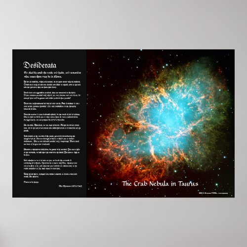 Desiderata _ The Crab Nebula in Taurus Poster